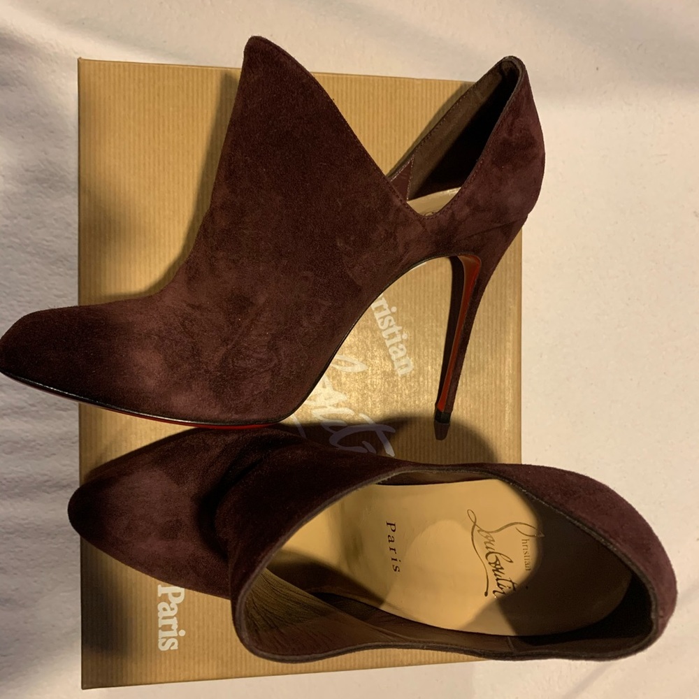 Christian Louboutin suede heeled booties